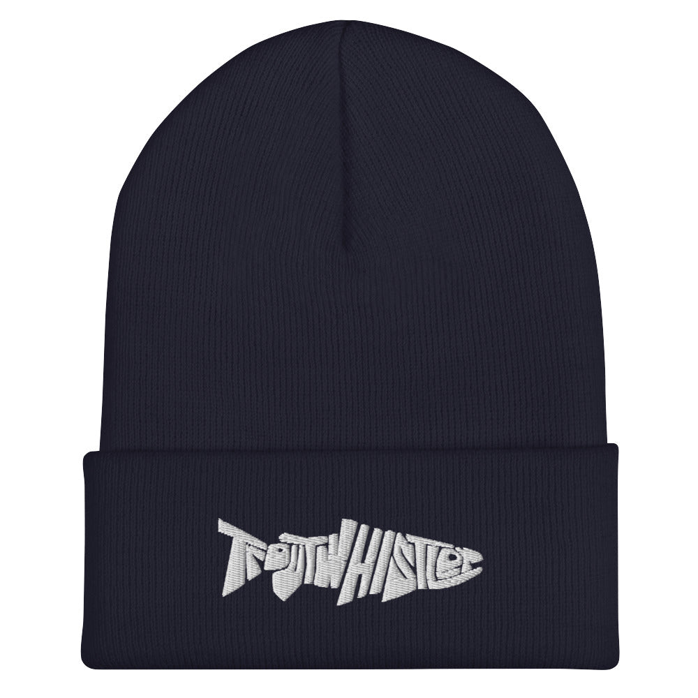 TroutWhistler - Cuffed Beanie | Dark w/ White Logo