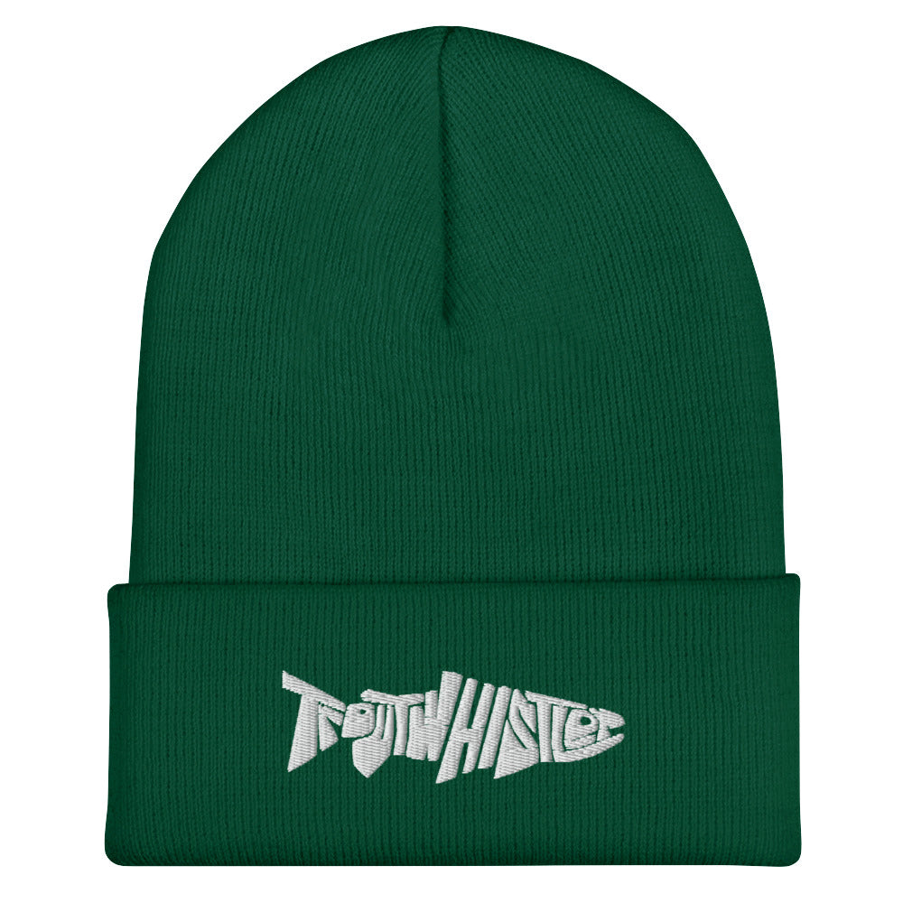 TroutWhistler - Cuffed Beanie | Dark w/ White Logo