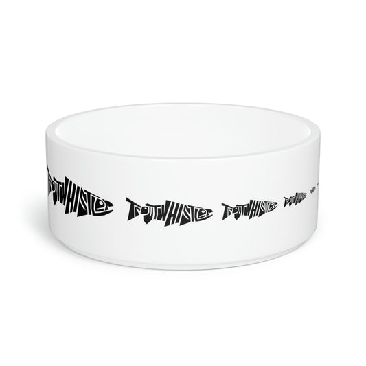 TroutWhistler - Pet Bowl | White W/ Black Multi-Logo