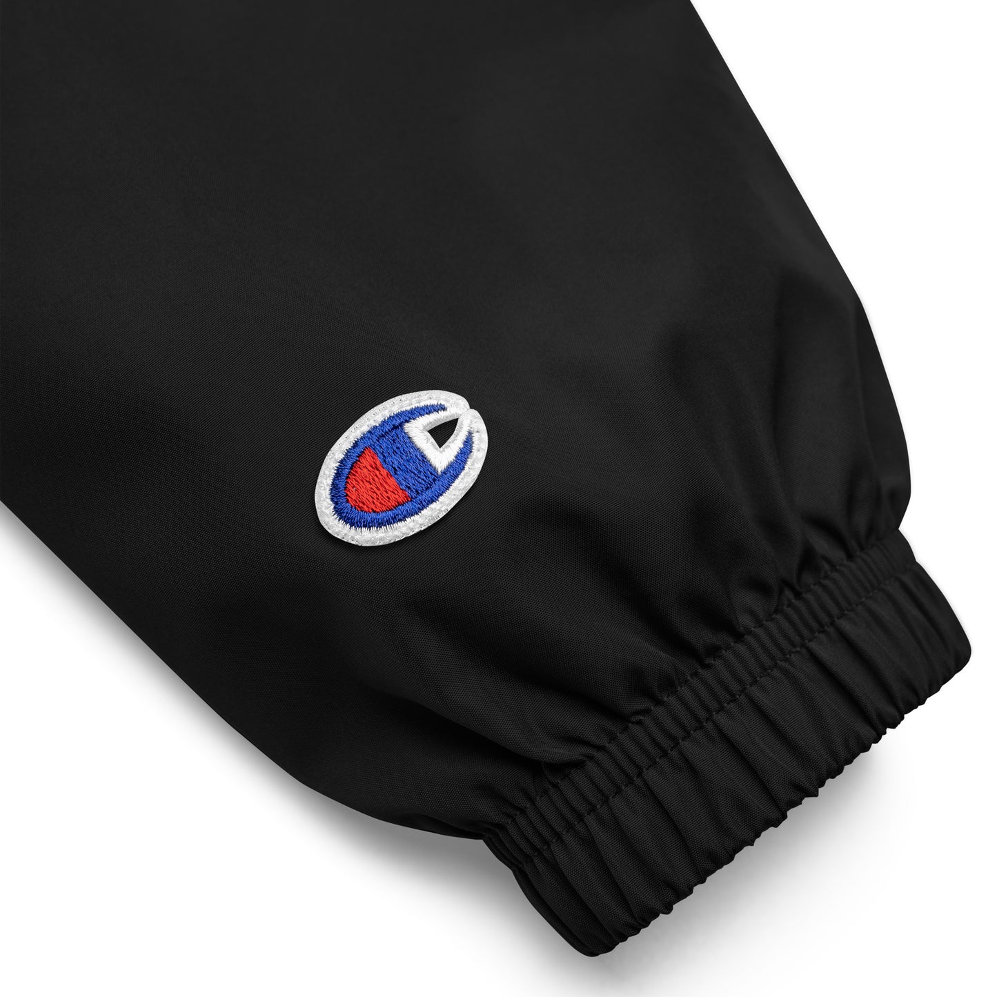 TroutWhistler - Embroidered Champion Packable Jacket | Dark w/ White Logo