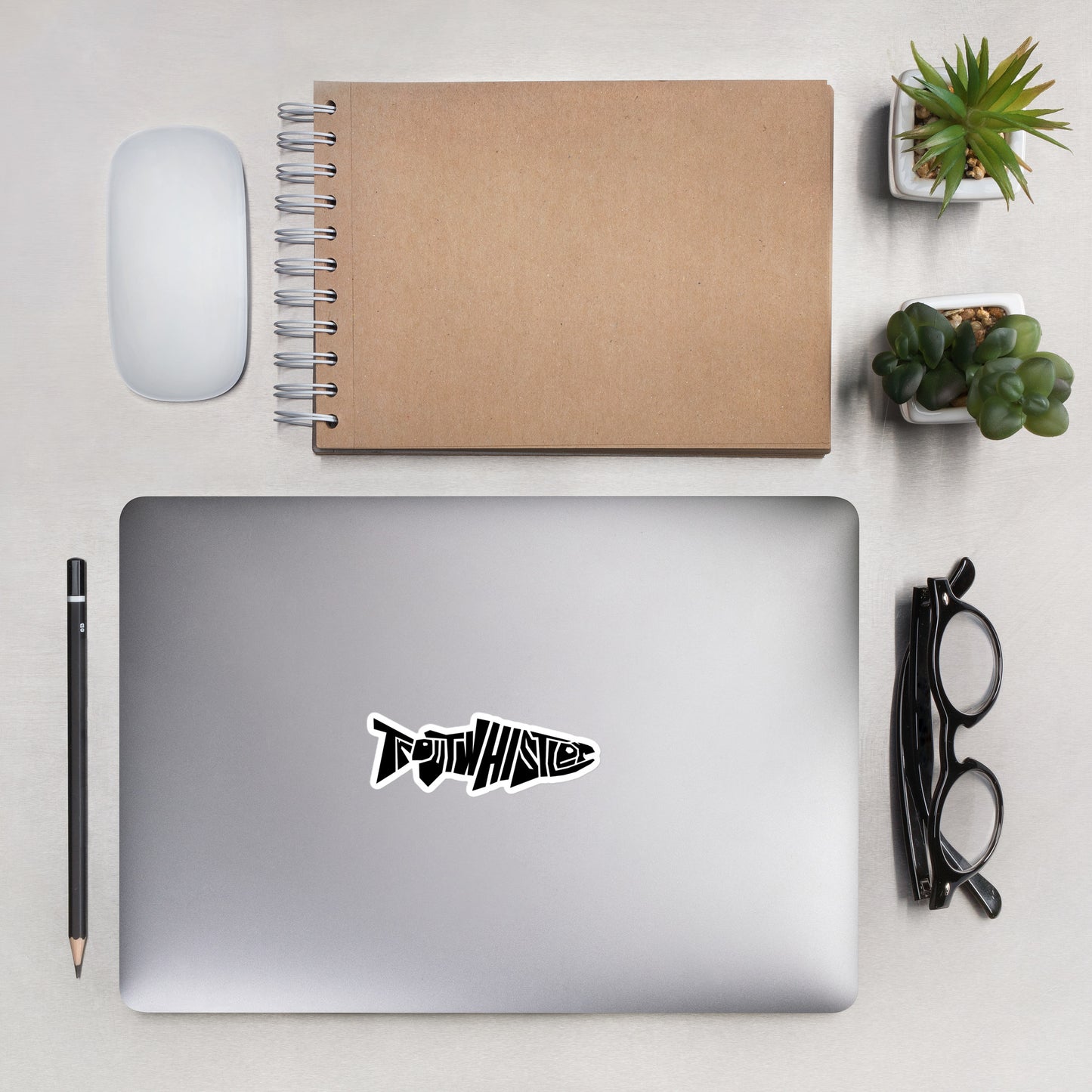 TroutWhilster - Bubble-free stickers | Dark Logo