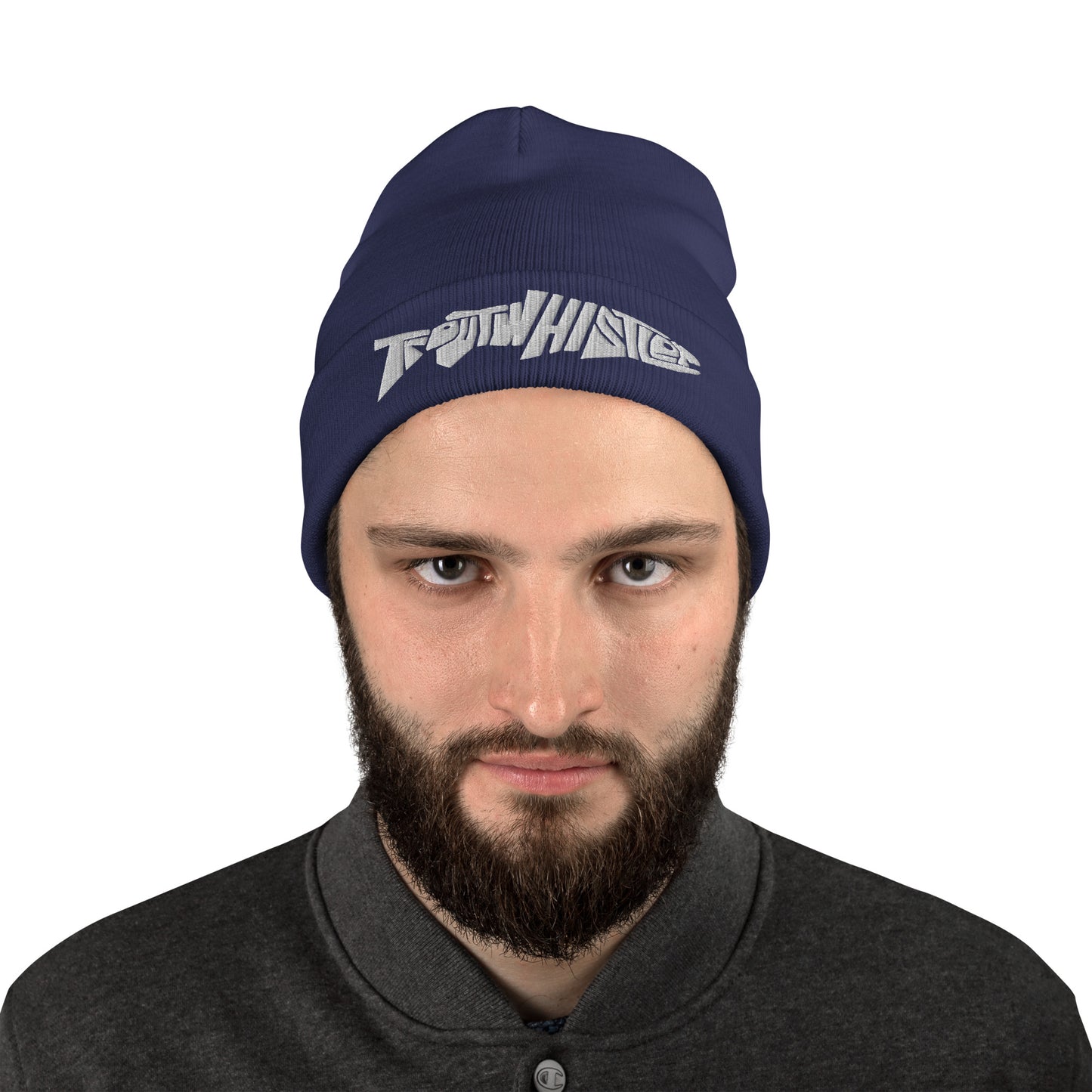 TroutWhistler - Embroidered Beanie | Dark w/ White Logo