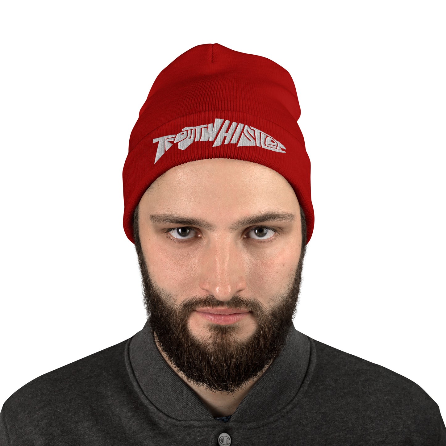 TroutWhistler - Embroidered Beanie | Dark w/ White Logo