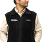 TroutWhistler - Men’s Columbia Fleece Vest | Dark w/ White Logo