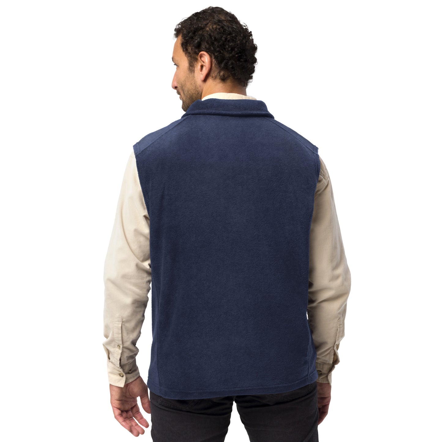 TroutWhistler - Men’s Columbia Fleece Vest | Dark w/ White Logo