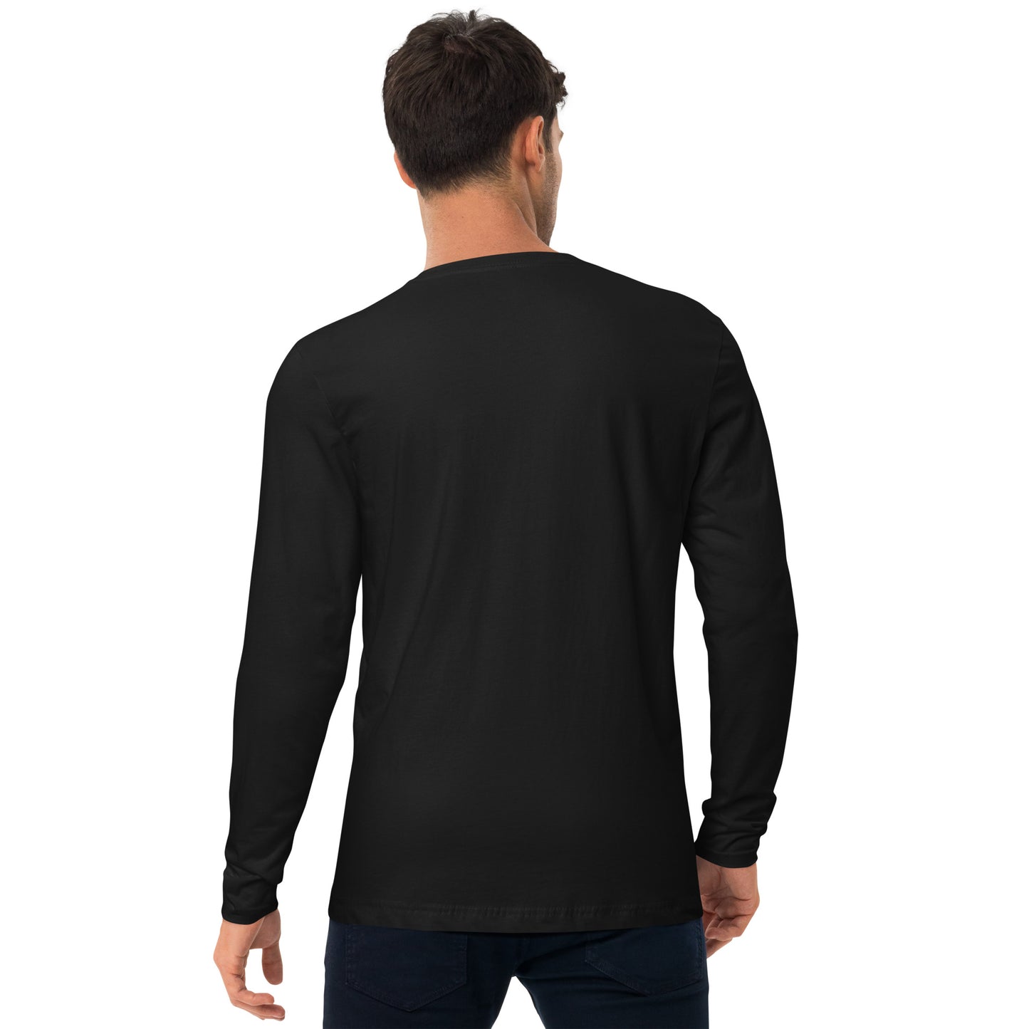 TroutWhistler - Long Sleeve Fitted Crew | Dark w/ White Round Logo