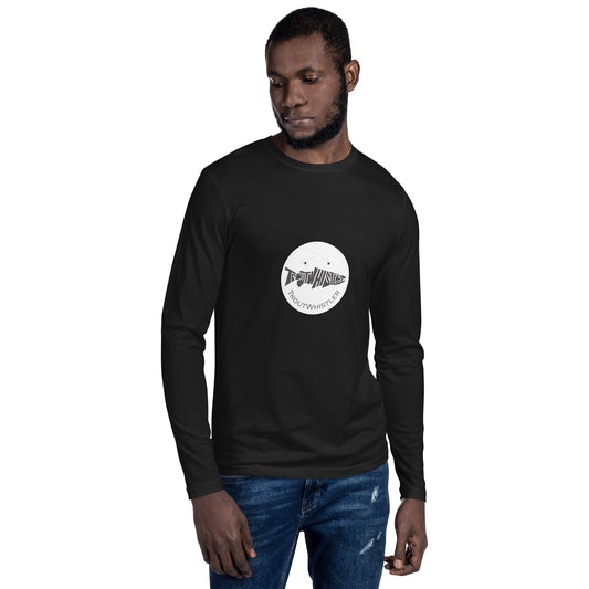 TroutWhistler - Long Sleeve Fitted Crew | Dark w/ White Round Logo