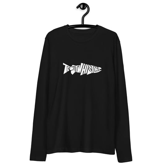 TroutWhistler - Long Sleeve Fitted Crew | Dark w/ White Logo