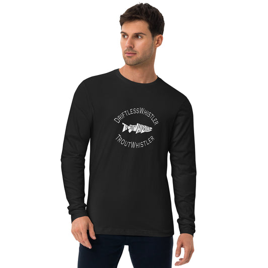 DriftlessWhistler - Long Sleeve Fitted Crew | Dark w/ White Logo
