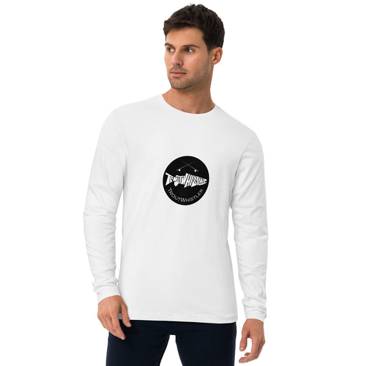 TroutWhistler - Long Sleeve Fitted Crew | Light w/ Black Round Logo