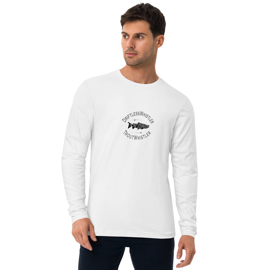 DriftlessWhistler - Long Sleeve Fitted Crew | Light w/ Black Logo