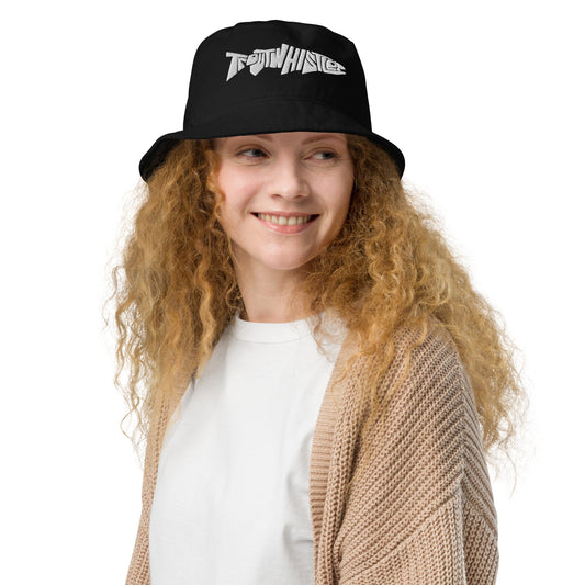 TroutWhistler - Organic Bucket Hat | Dark w/ White Logo