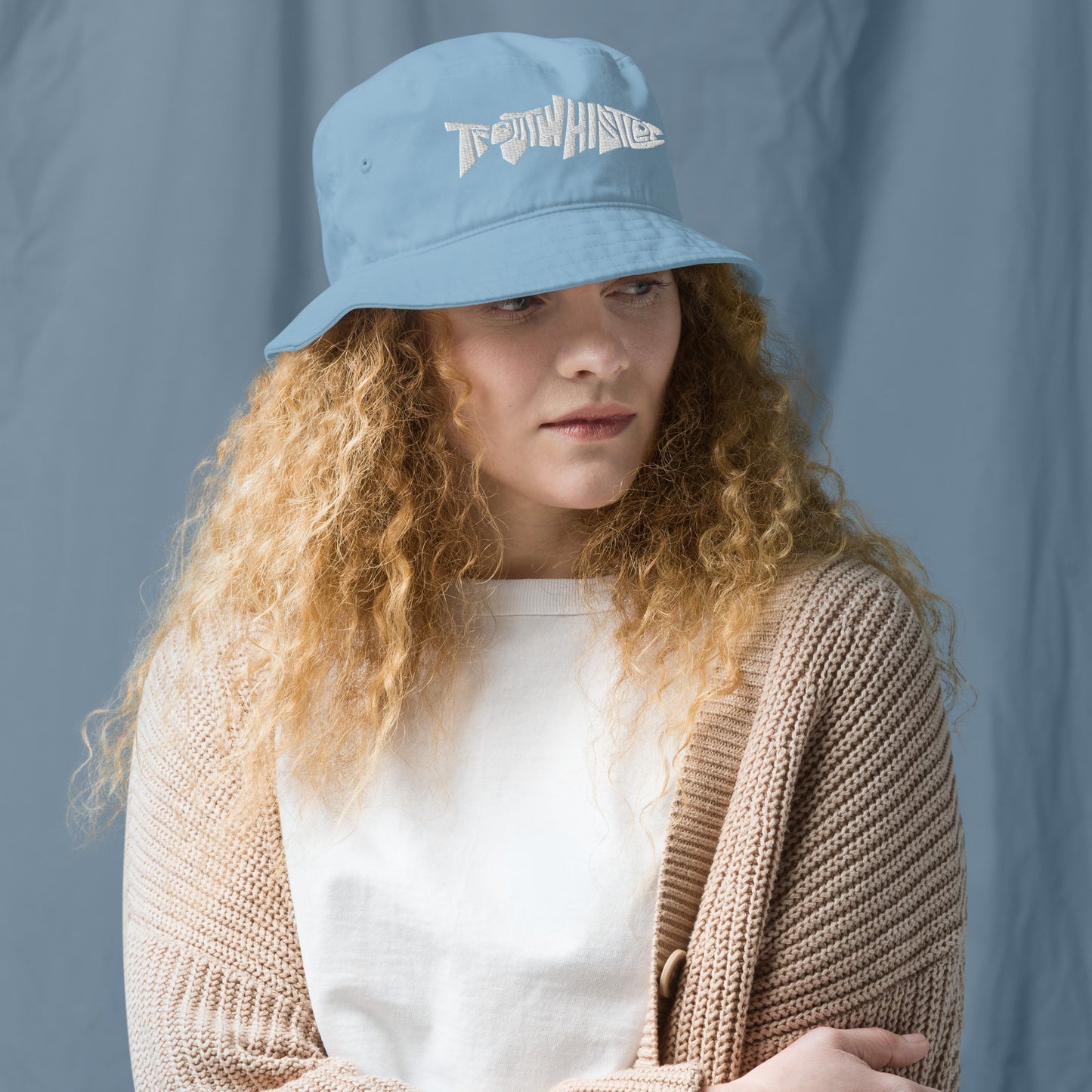 TroutWhistler - Organic Bucket Hat | Dark w/ White Logo