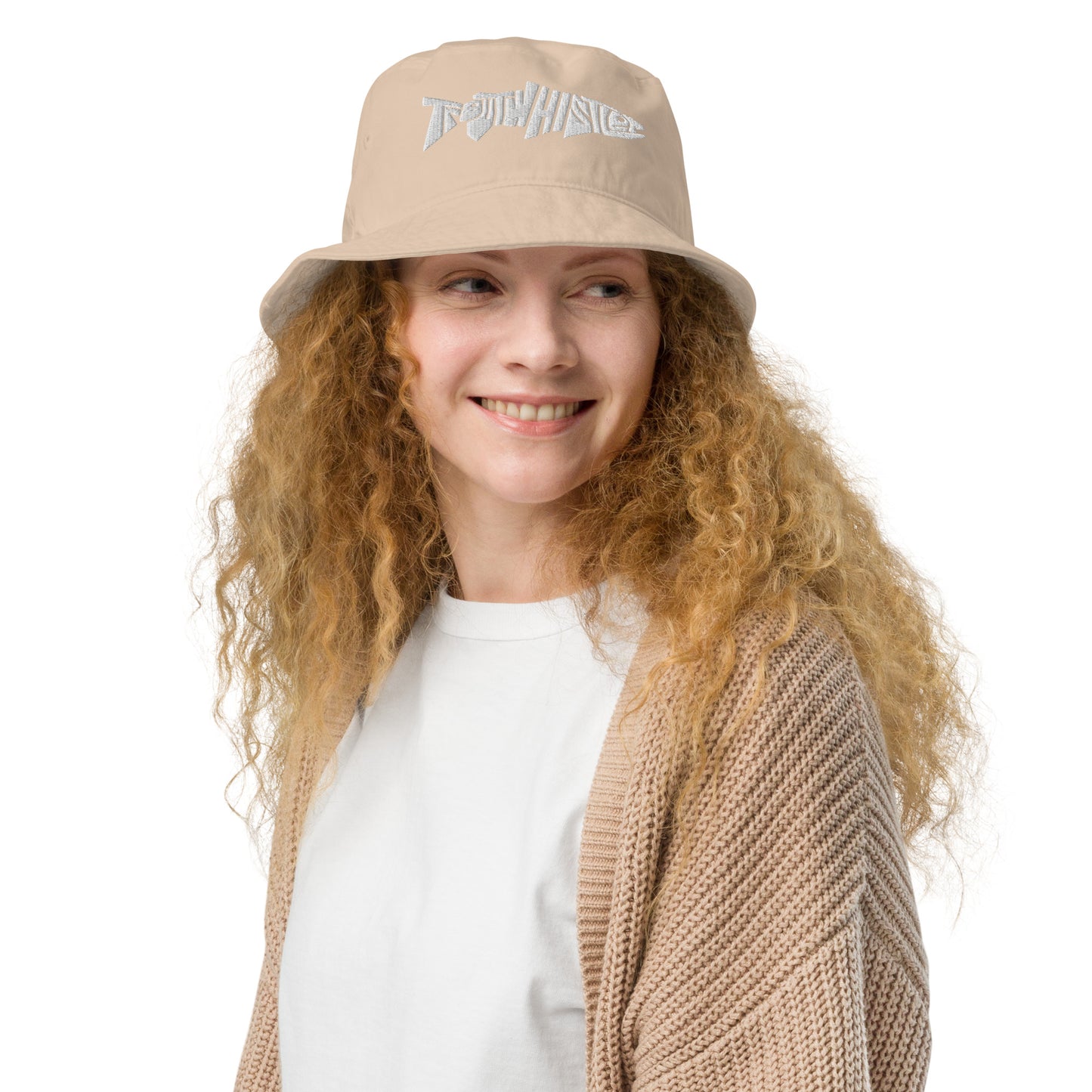 TroutWhistler - Organic Bucket Hat | Dark w/ White Logo