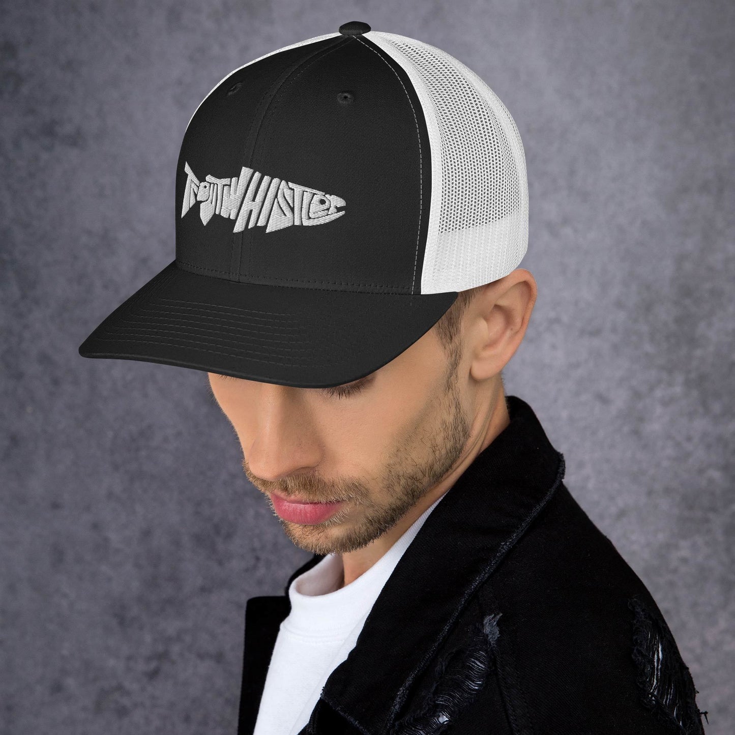 TroutWhistler - Trucker Cap | Dark w/ White Logo