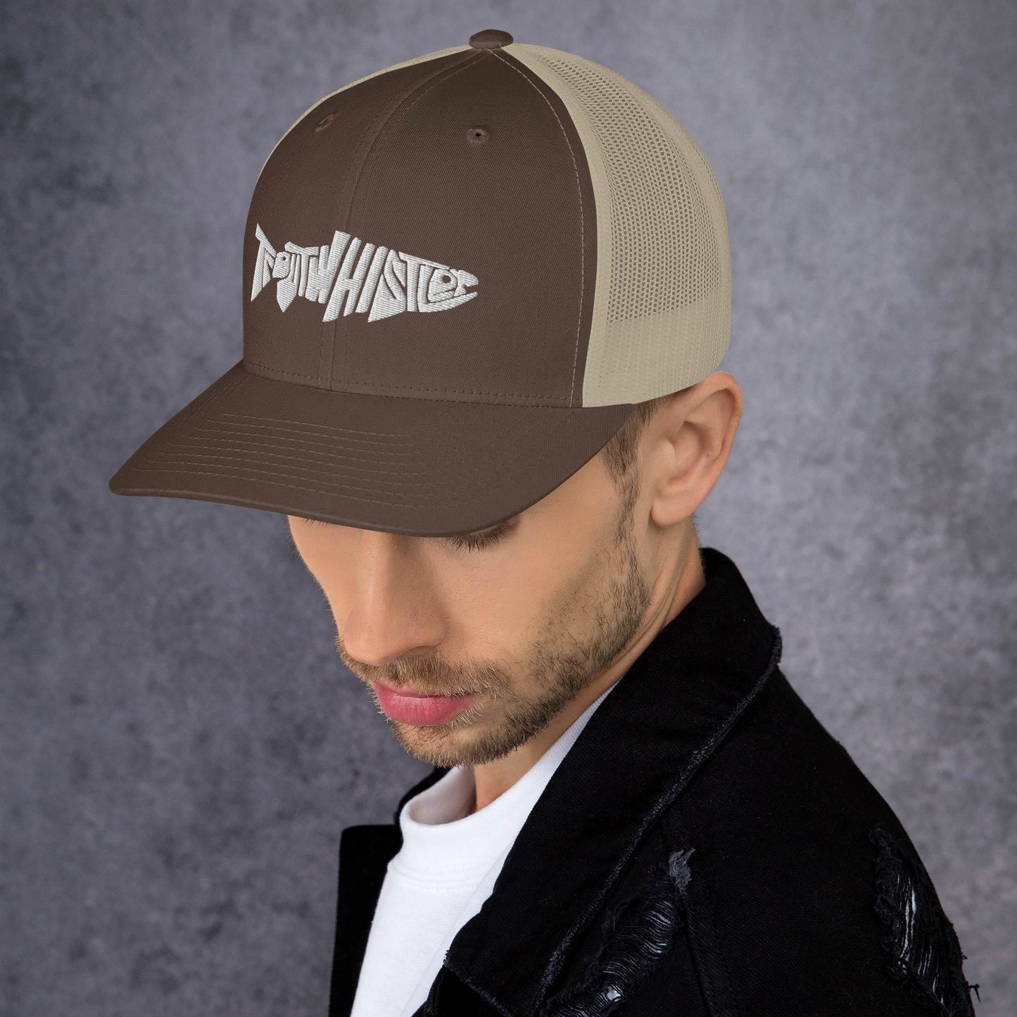 TroutWhistler - Trucker Cap | Dark w/ White Logo