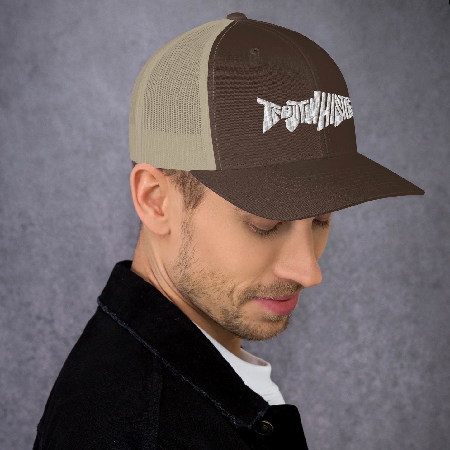 TroutWhistler - Trucker Cap | Dark w/ White Logo