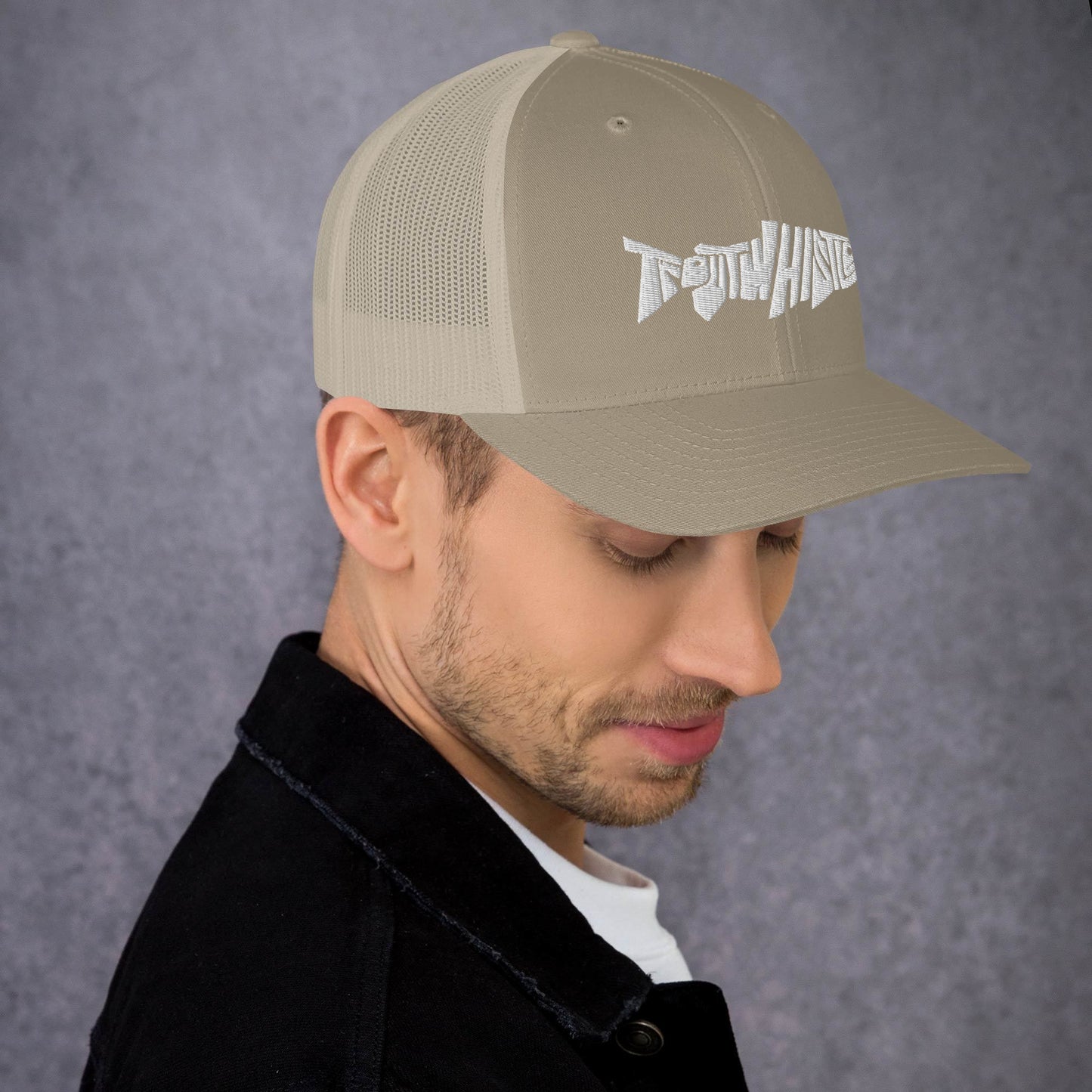 TroutWhistler - Trucker Cap | Dark w/ White Logo