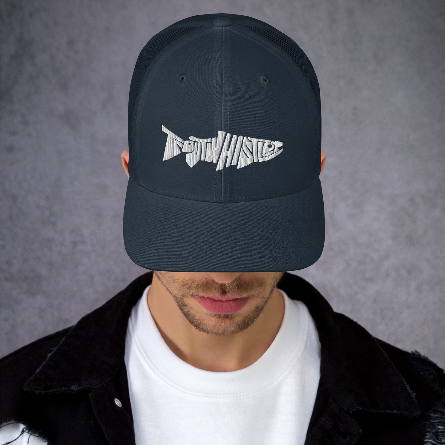 TroutWhistler - Trucker Cap | Dark w/ White Logo
