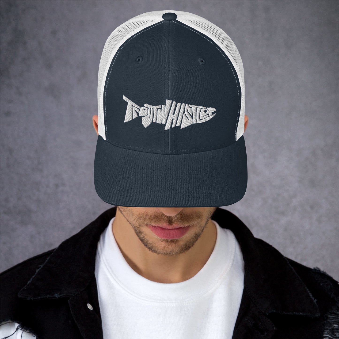 TroutWhistler - Trucker Cap | Dark w/ White Logo