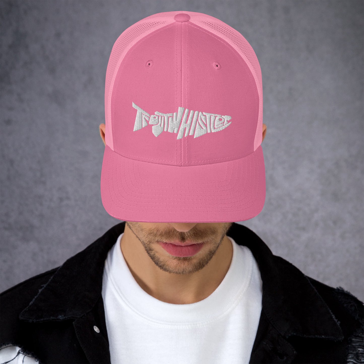 TroutWhistler - Trucker Cap | Dark w/ White Logo
