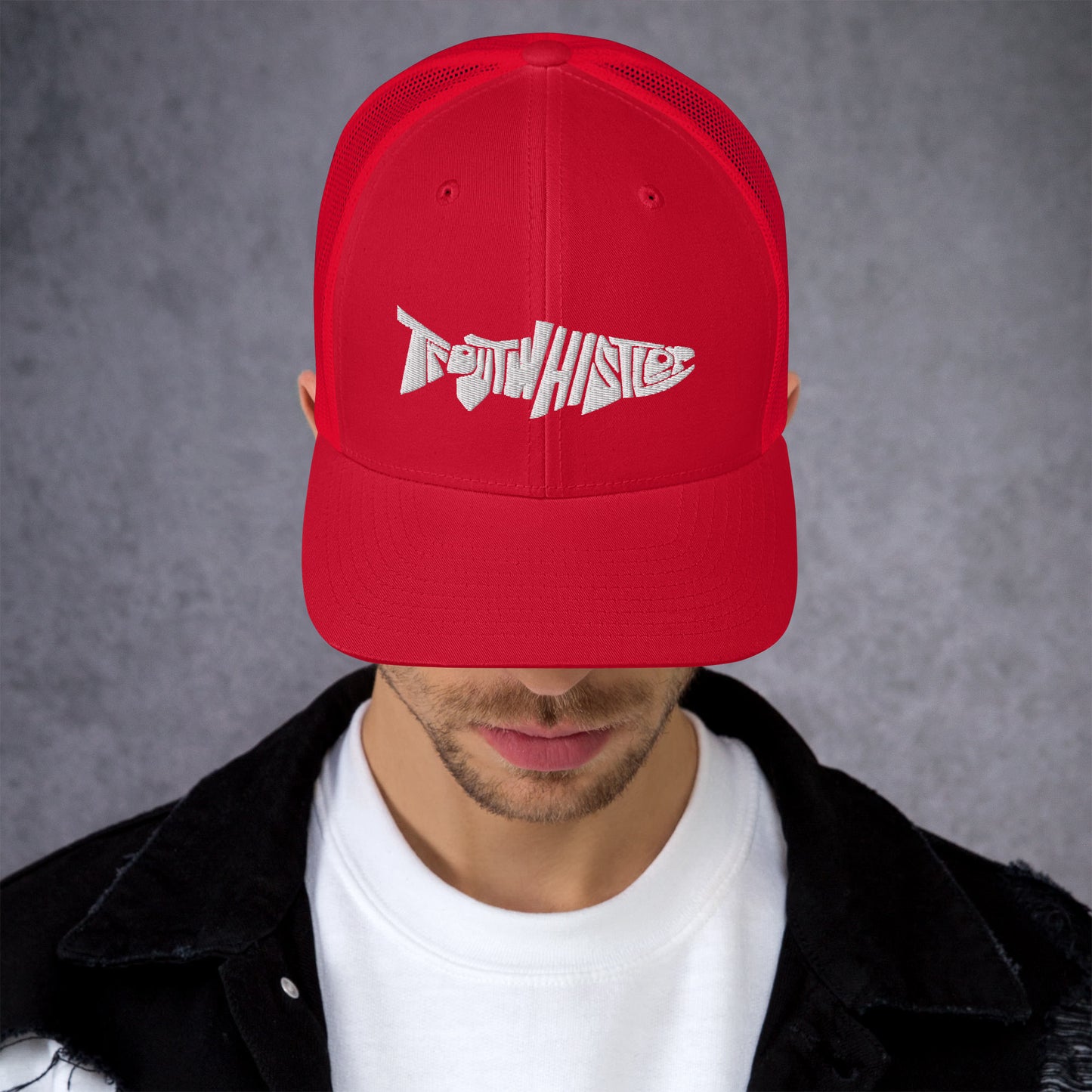 TroutWhistler - Trucker Cap | Dark w/ White Logo