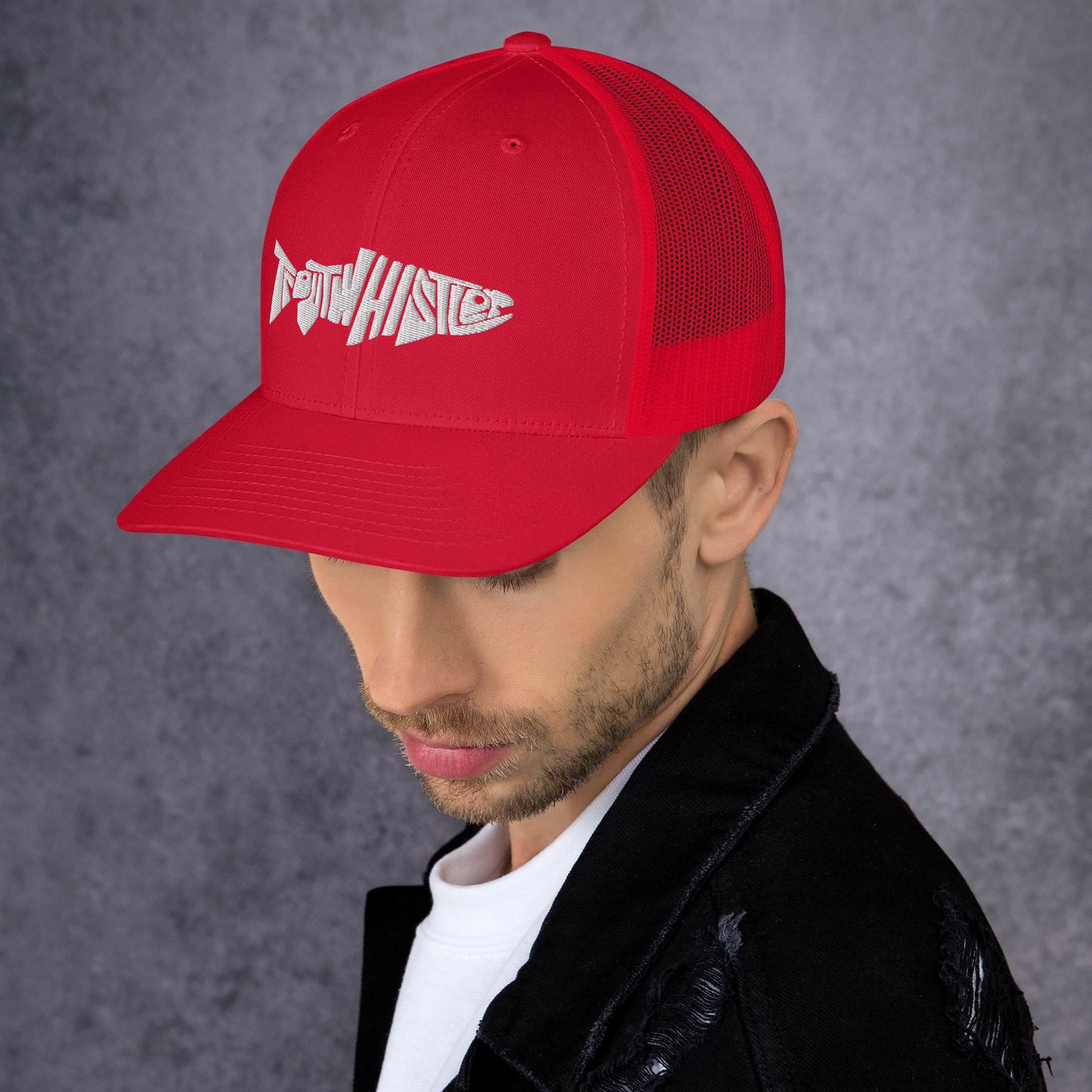 TroutWhistler - Trucker Cap | Dark w/ White Logo
