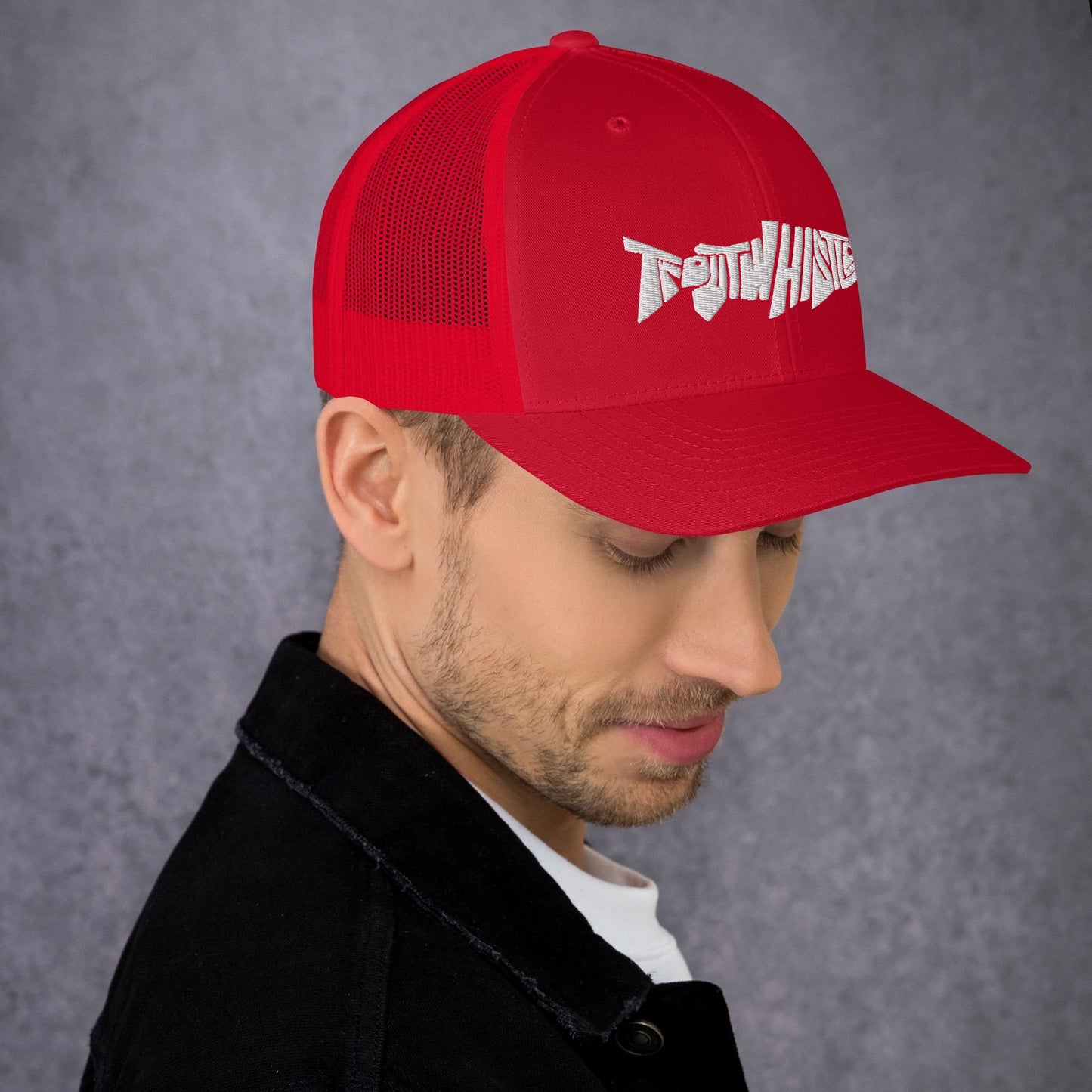 TroutWhistler - Trucker Cap | Dark w/ White Logo