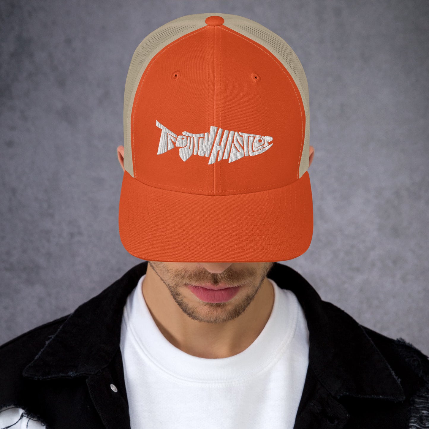 TroutWhistler - Trucker Cap | Dark w/ White Logo