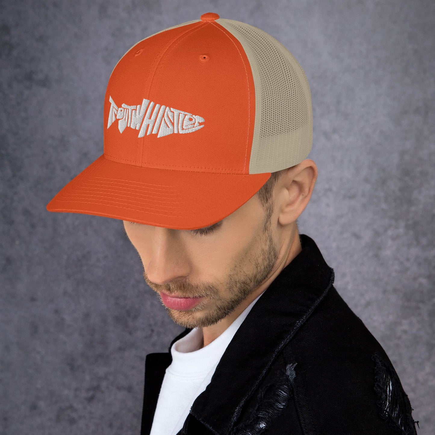 TroutWhistler - Trucker Cap | Dark w/ White Logo