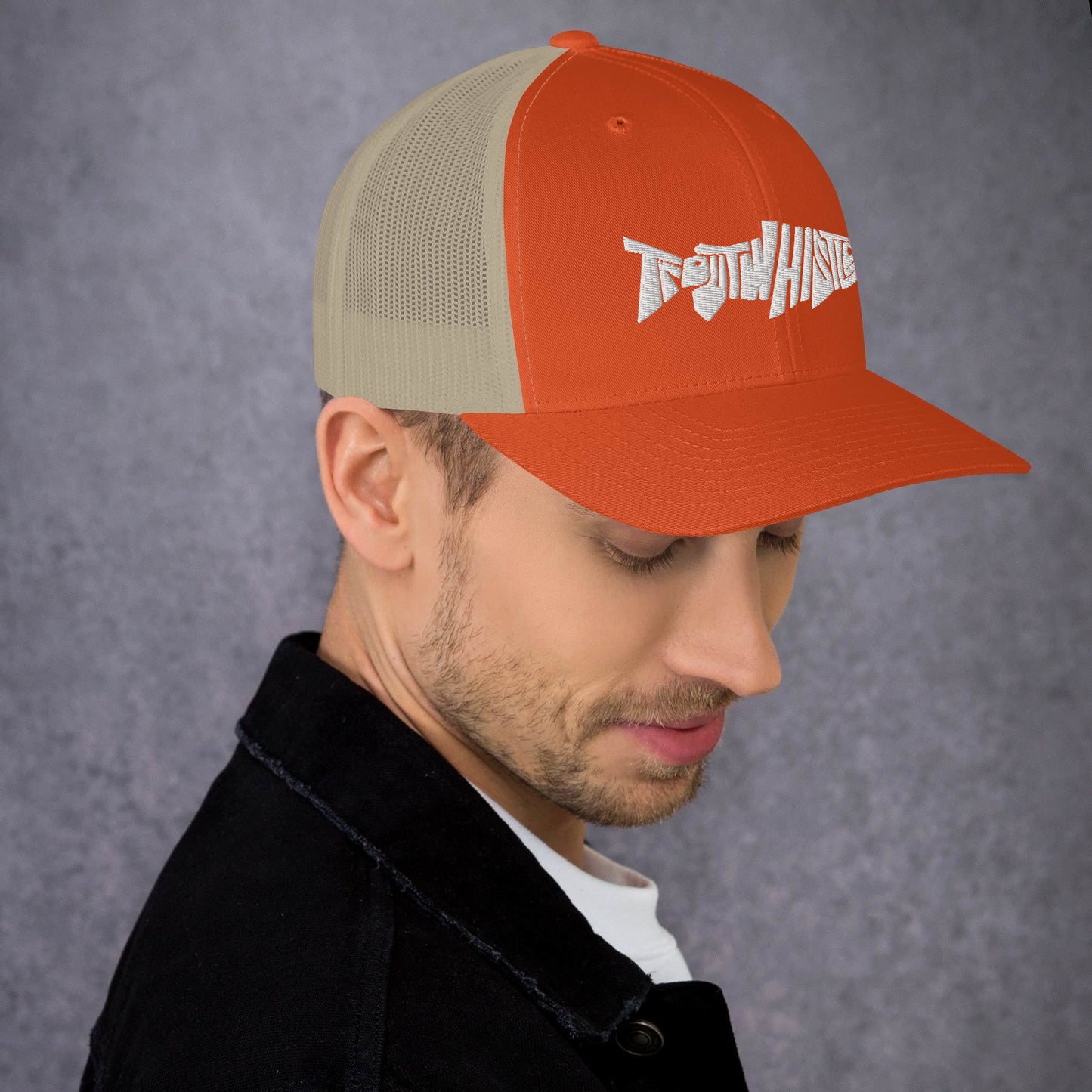 TroutWhistler - Trucker Cap | Dark w/ White Logo