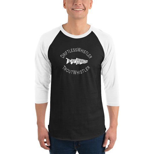 DriftlessWhistler - 3/4 Sleeve Raglan Shirt | Dark w/ White Logo