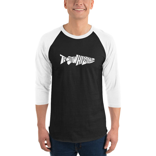 TroutWhistler - 3/4 Sleeve Raglan Shirt | Dark w/ White Logo