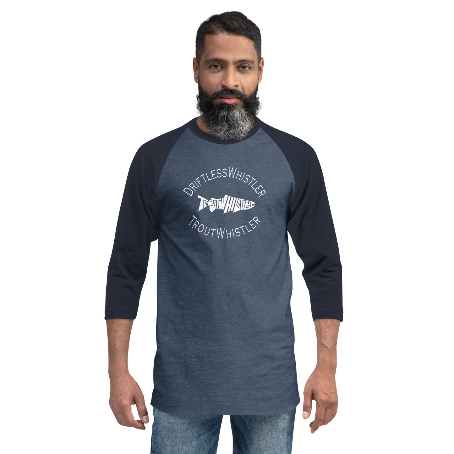 DriftlessWhistler - 3/4 Sleeve Raglan Shirt | Dark w/ White Logo