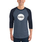 TroutWhistler - 3/4 Sleeve Raglan Shirt | Dark w/ White Round Logo