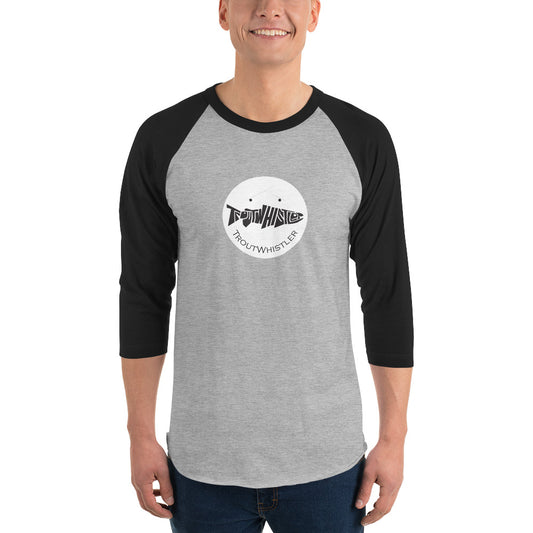 TroutWhistler - 3/4 Sleeve Raglan Shirt | Dark w/ Round White Logo