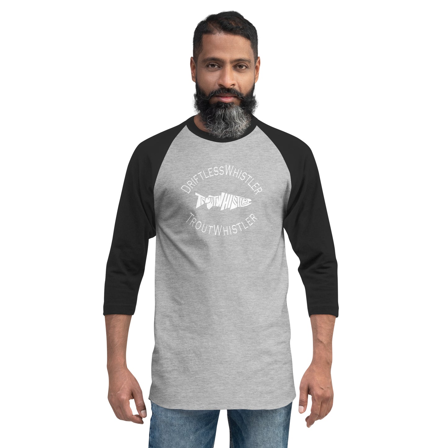 DriftlessWhistler - 3/4 Sleeve Raglan Shirt | Dark w/ White Logo