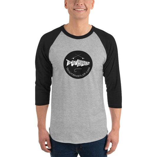 TroutWhistler - 3/4 Sleeve Raglan Shirt | Light w/ Round.com Logo