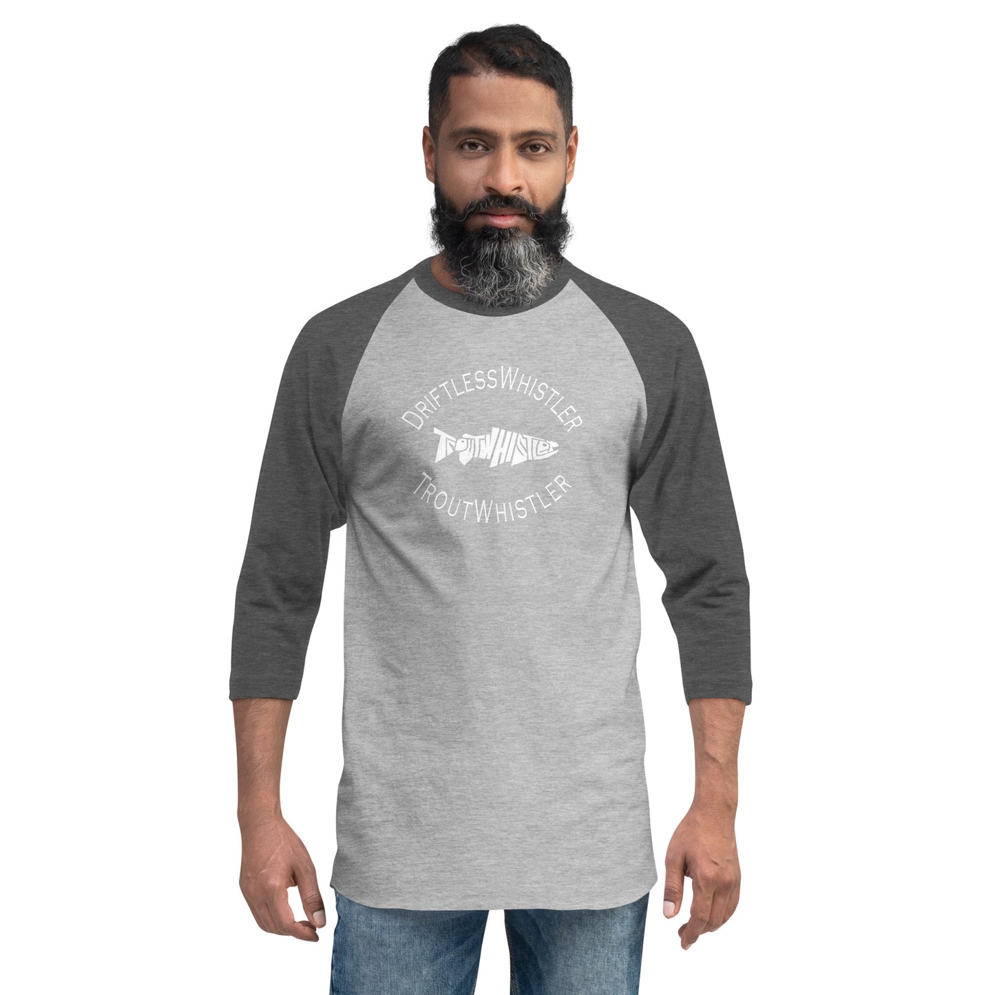 DriftlessWhistler - 3/4 Sleeve Raglan Shirt | Dark w/ White Logo