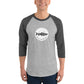 TroutWhistler - 3/4 Sleeve Raglan Shirt | Dark w/ White Round Logo