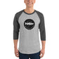 TroutWhistler - 3/4 Sleeve Raglan Shirt | Light w/ Round.com Logo