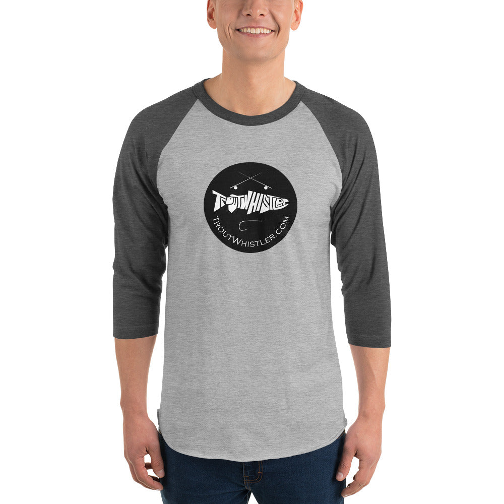 TroutWhistler - 3/4 Sleeve Raglan Shirt | Light w/ Round.com Logo