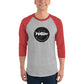 TroutWhistler - 3/4 Sleeve Raglan Shirt | Light w/ Round.com Logo