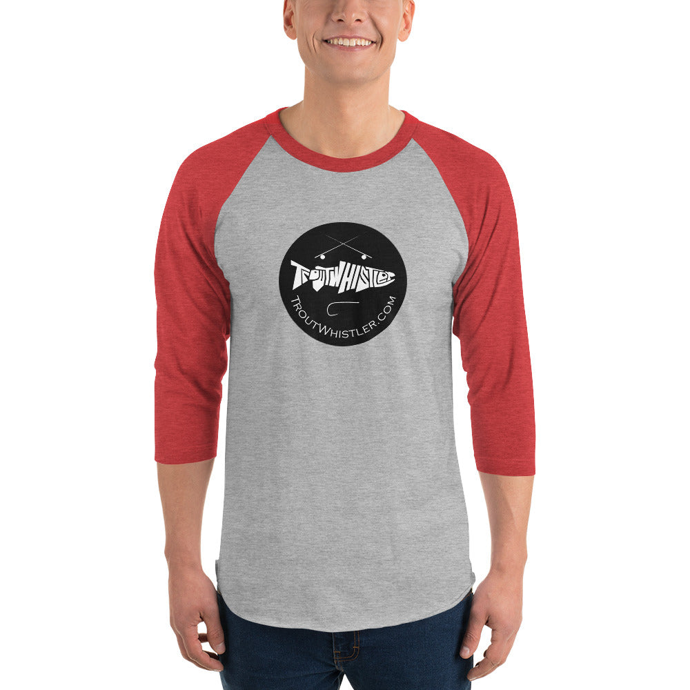 TroutWhistler - 3/4 Sleeve Raglan Shirt | Light w/ Round.com Logo
