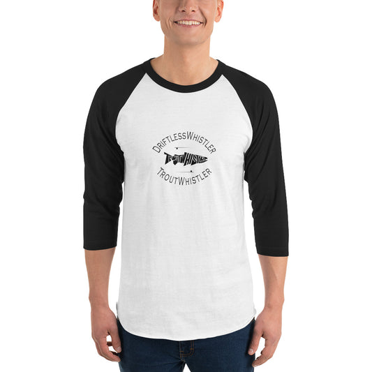 DriftlessWhistler - 3/4 Sleeve Raglan Shirt | Light w/ Black Logo