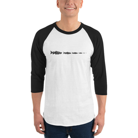 TroutWhistler - 3/4 Sleeve Raglan Shirt | Light w/ Black Multi-Logo