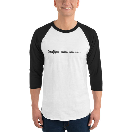 TroutWhistler - 3/4 Sleeve Raglan Shirt | Light w/ Black Multi-Logo