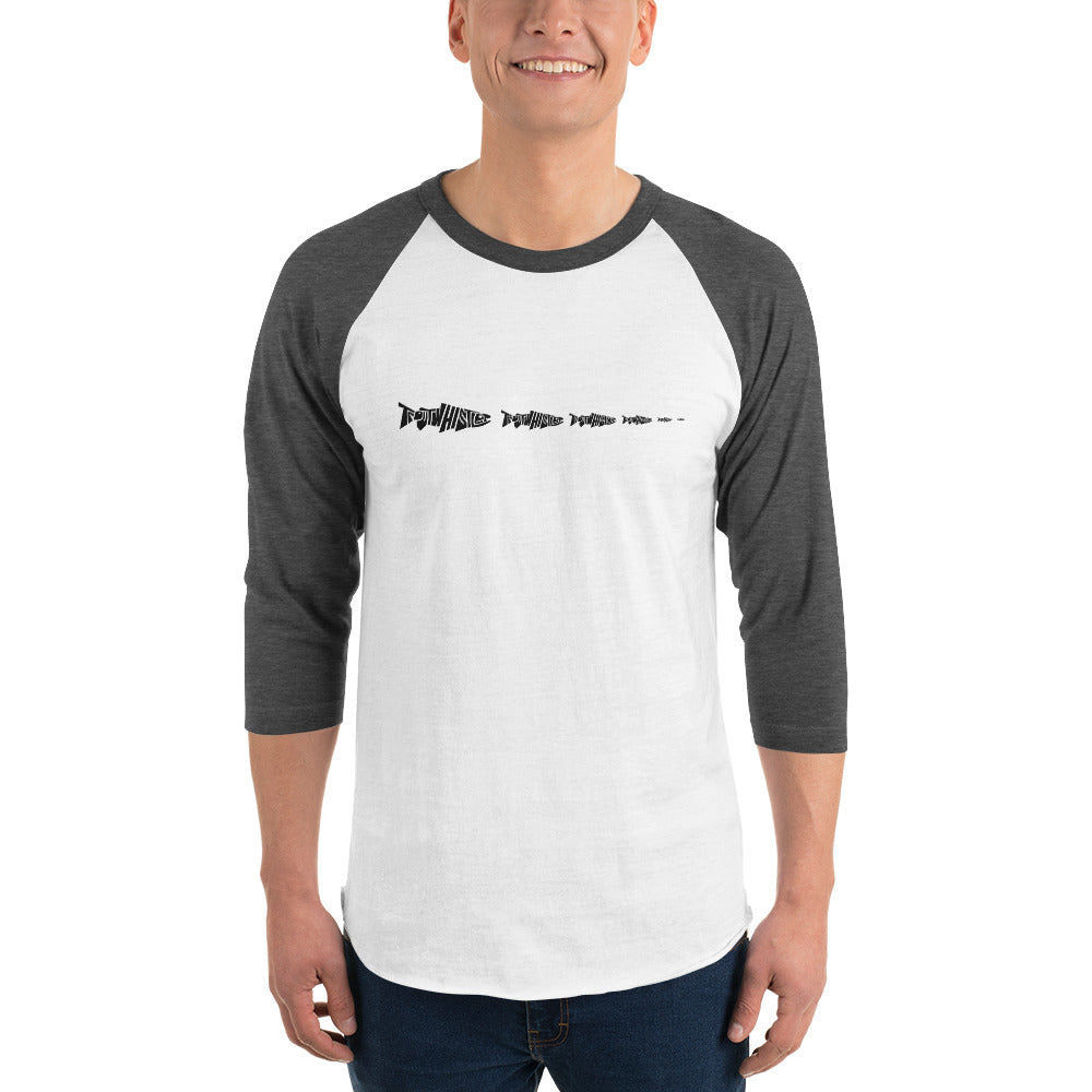 TroutWhistler - 3/4 Sleeve Raglan Shirt | Light w/ Black Multi-Logo
