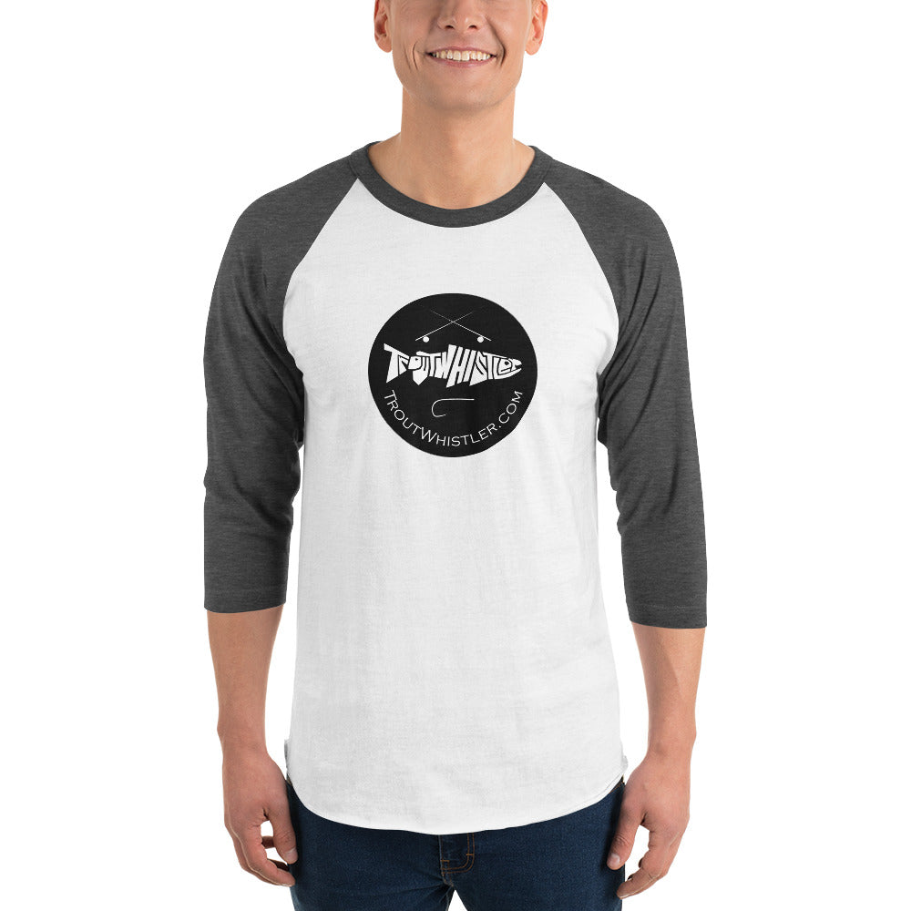 TroutWhistler - 3/4 Sleeve Raglan Shirt | Light w/ Round.com Logo