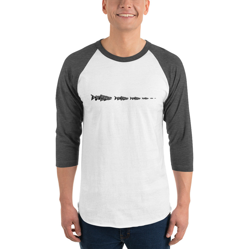 TroutWhistler - 3/4 Sleeve Raglan Shirt | Light w/ Black Multi-Logo